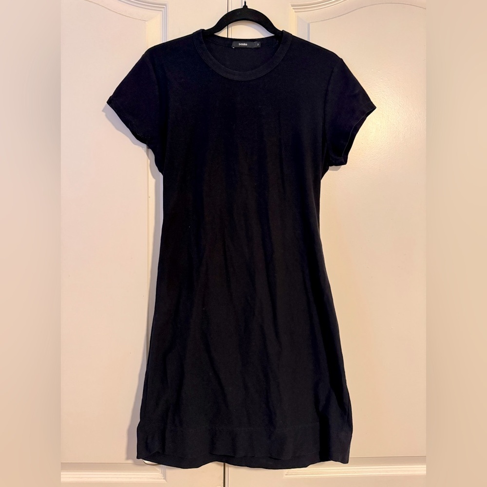 Bassike Womens Black Cut Out Back Dress